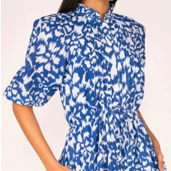 Banjanan Benita Dress in Ikat Floral Bluing - Picture 3 of 7